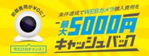 Webカメラキャッシュバックキャンペーン